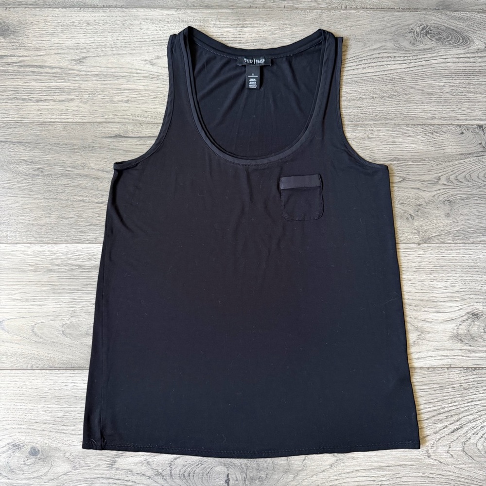 White House Black Market Black Pocket Tank Top - Size Small